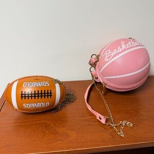Basketball & Football Novelty Crossbody Purse Bundle Sporty Y2K Bags